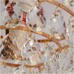 Crystal Ceiling Light Gold Chandelier Pendant Lamp E27 - thumbnail 5