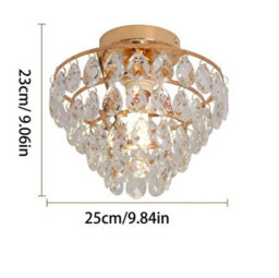 Crystal Ceiling Light Gold Chandelier Pendant Lamp E27 - thumbnail 2