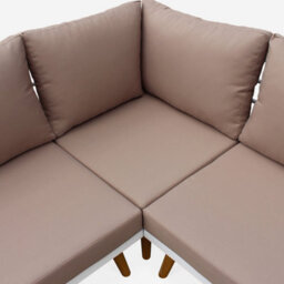 Sweeek - 5-Seater Wooden Corner Garden Sofa Set Buenos Aires White 262.5X79.5X69.5 Cm - thumbnail 3