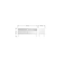 Timber Art Design Tv Cabinet With 2 Drawers White - thumbnail 4