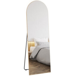 Homcom Floor Mirror Wall Mount Leaning Standing Mirror 50 X 150Cm Gold Tone - thumbnail 2