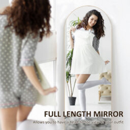 Homcom Floor Mirror Wall Mount Leaning Standing Mirror 50 X 150Cm Gold Tone - thumbnail 4