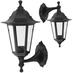 Kenable Wall-Mounted Outdoor Lantern Style Lamp Garden Light 250X165 Black - thumbnail 1