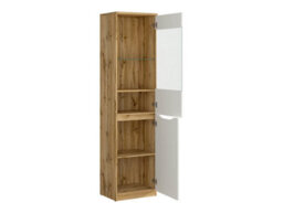 Arte Nuis 50 Cm Display Cabinet 2 Door Oak Wotan White Gloss - thumbnail 4