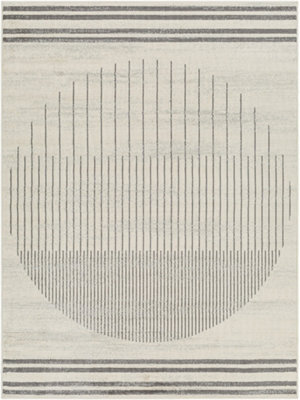 Livabliss Floransa-Geometric Grey Ivory Brown Modern Living Dining Bedroom Rug 160 X 215 Cm Easy Care, Non Shedding - image 1