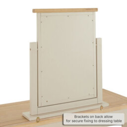The Furniture Market Cheshire Dove Grey Painted Vanity Dressing Table Mirror H 680mm X W 590mm X D 120mm - thumbnail 6