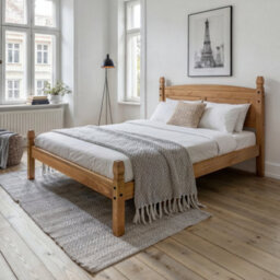 "Mercers Furniture Corona 5'0"" Low Foot End King Size Bed Frame Solid Wood Pine Wooden With Mexican Styling" - thumbnail 4