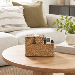 Woven Square Tissue Basket, Tissue Box Holder With Fits Standard Tissue Boxes - thumbnail 6