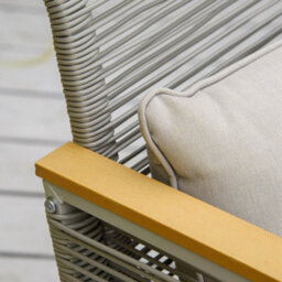 Wyld Haus Rotoyo Kaha Grey 4-Seater Rattan-Style Outdoor Sofa Set With Cushions And Tempered Glass Coffee Table - thumbnail 8