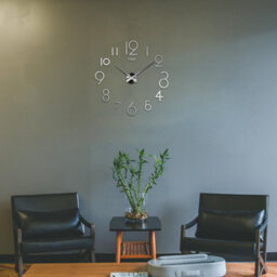 Dc Voltage Modern Diy Large Wall Sticker Clock Acrylic Wall Clock Sticker Mirror Effect Wall Clock (Silver) - thumbnail 3