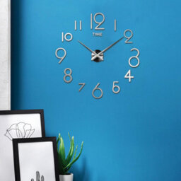 Dc Voltage Modern Diy Large Wall Sticker Clock Acrylic Wall Clock Sticker Mirror Effect Wall Clock (Silver) - thumbnail 4