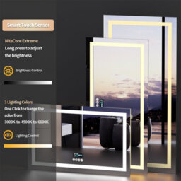Luvodi 1200X600mm Bathroom Mirror Led Lights Large Illuminated Mirror Bluetooth, Dual Led Light Strip, Defog - thumbnail 8