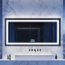 Luvodi 1200X600mm Bathroom Mirror Led Lights Large Illuminated Mirror Bluetooth, Dual Led Light Strip, Defog - thumbnail 6