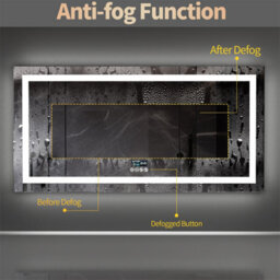 Luvodi 1200X600mm Bathroom Mirror Led Lights Large Illuminated Mirror Bluetooth, Dual Led Light Strip, Defog - thumbnail 4