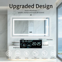 Luvodi 1200X600mm Bathroom Mirror Led Lights Large Illuminated Mirror Bluetooth, Dual Led Light Strip, Defog - thumbnail 5