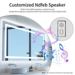 Luvodi 1200X600mm Bathroom Mirror Led Lights Large Illuminated Mirror Bluetooth, Dual Led Light Strip, Defog - thumbnail 3