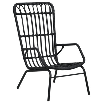 Berkfield Garden Chair Poly Rattan Black - image 1