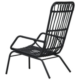 Berkfield Garden Chair Poly Rattan Black - thumbnail 4