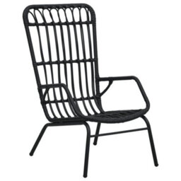 Berkfield Garden Chair Poly Rattan Black - thumbnail 1