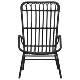Berkfield Garden Chair Poly Rattan Black - thumbnail 2