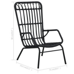 Berkfield Garden Chair Poly Rattan Black - thumbnail 7