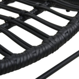 Berkfield Garden Chair Poly Rattan Black - thumbnail 6