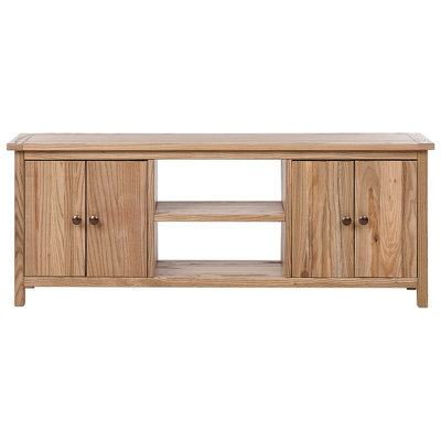 Wyld And Coco Sassafras Home Rustic Tv Stand Natural Light Brown - Fits Up To 58 Inch Tvs, Two Cabinets - image 1