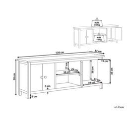 Wyld And Coco Sassafras Home Rustic Tv Stand Natural Light Brown - Fits Up To 58 Inch Tvs, Two Cabinets - thumbnail 4