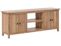 Wyld And Coco Sassafras Home Rustic Tv Stand Natural Light Brown - Fits Up To 58 Inch Tvs, Two Cabinets - thumbnail 3