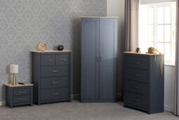 Seconique Portland 4 Drawer Chest In Grey With Oak Effect Finish - thumbnail 7