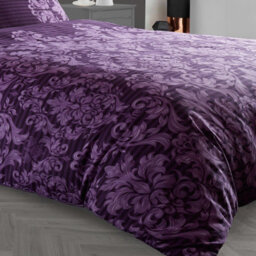 Gc Gaveno Cavailia Royal Damask Duvet Cover Bedding Set Purple King 3Pc With Reversible Damask Printed Quilt Cover - thumbnail 3