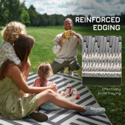 Outsunny Reversible Waterproof Outdoor Rug W/ Carry Bag, 182 X 274Cm, Grey - thumbnail 8