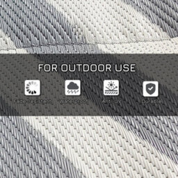 Outsunny Reversible Waterproof Outdoor Rug W/ Carry Bag, 182 X 274Cm, Grey - thumbnail 6