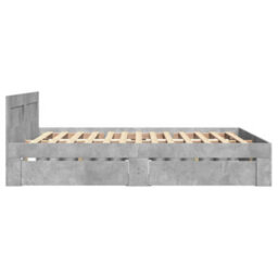 Walplus Bed Frame With Headboard Without Mattress Concrete Grey 140X200 Cm - thumbnail 6