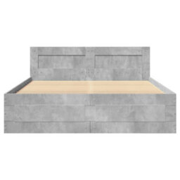 Walplus Bed Frame With Headboard Without Mattress Concrete Grey 140X200 Cm - thumbnail 5