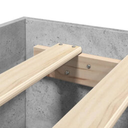 Walplus Bed Frame With Headboard Without Mattress Concrete Grey 140X200 Cm - thumbnail 9