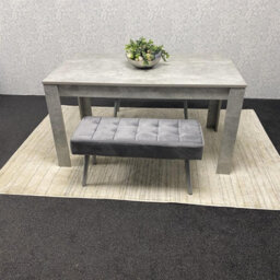 Kosy Koala Dining Table Set Of Modern Grey Table And 2 Grey Velvet Benches Dining Room Furniture - thumbnail 9