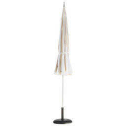Wyld And Coco Garden Market Parasol - 2.45M Round Beige And White Polyester Canopy With Aluminium Pole, Uv And Rust Resistant - thumbnail 5