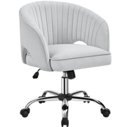 Yaheetech Accent Armchair With Tufted Barrel - Light Grey / Velvet - thumbnail 2