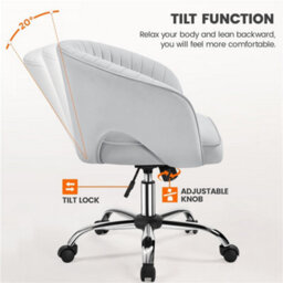 Yaheetech Accent Armchair With Tufted Barrel - Light Grey / Velvet - thumbnail 5