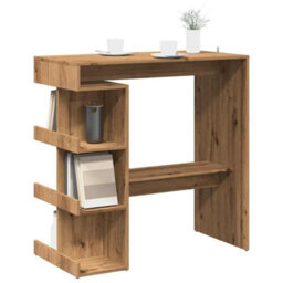 Berkfield Bar Table With Storage Rack Artisan Oak 100X50X101.5 Cm - thumbnail 1