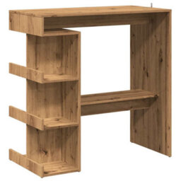 Berkfield Bar Table With Storage Rack Artisan Oak 100X50X101.5 Cm - thumbnail 2