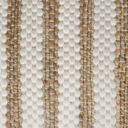 Wyld And Coco Casanova Pouffe Beige White 60 X 60 X 30 Cm - Jute And Cotton Abstract Stripe - thumbnail 6