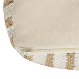 Wyld And Coco Casanova Pouffe Beige White 60 X 60 X 30 Cm - Jute And Cotton Abstract Stripe - thumbnail 5