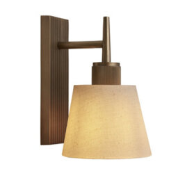 Industville Henley Wall Light - Natural Cotton Shade, Small Cotton Empire, Brass Wall Holder - thumbnail 3