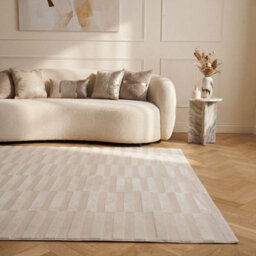 The Rugs Loft Ivory Striped Living Room Area Rug And Runners Soft Pile - thumbnail 4