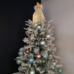 Samuel Alexander 25Cm Christmas Angel Tree Topper Decoration With Feather Wings In Gold - thumbnail 2
