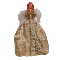 Samuel Alexander 25Cm Christmas Angel Tree Topper Decoration With Feather Wings In Gold - thumbnail 9