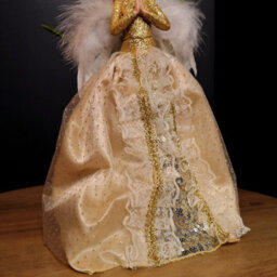Samuel Alexander 25Cm Christmas Angel Tree Topper Decoration With Feather Wings In Gold - thumbnail 7