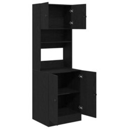 Berkfield Modern Kitchen Cabinet Black Oak 60X50X180 Cm Engineered Wood - thumbnail 5